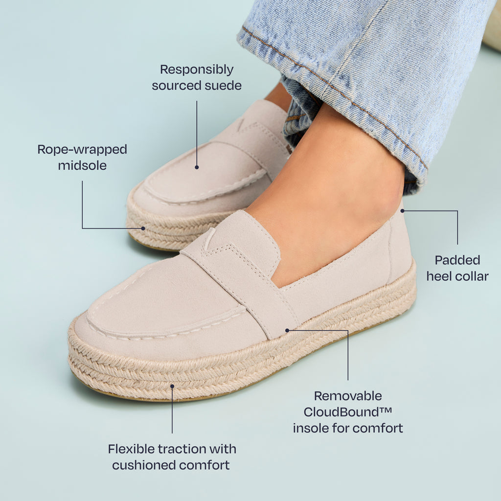 Blakely Espadrille Loafer - Soft Grey Suede