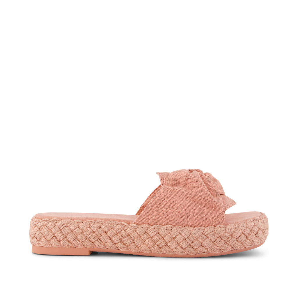 Abby Slide Flatform  Espadrille Sandal - Bloom Heritage Canvas Side View