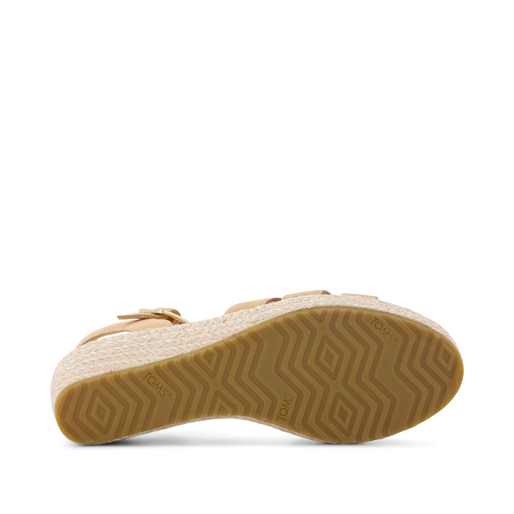 Julia Wedge Sandal - Honey Brown Suede Bottom Sole View