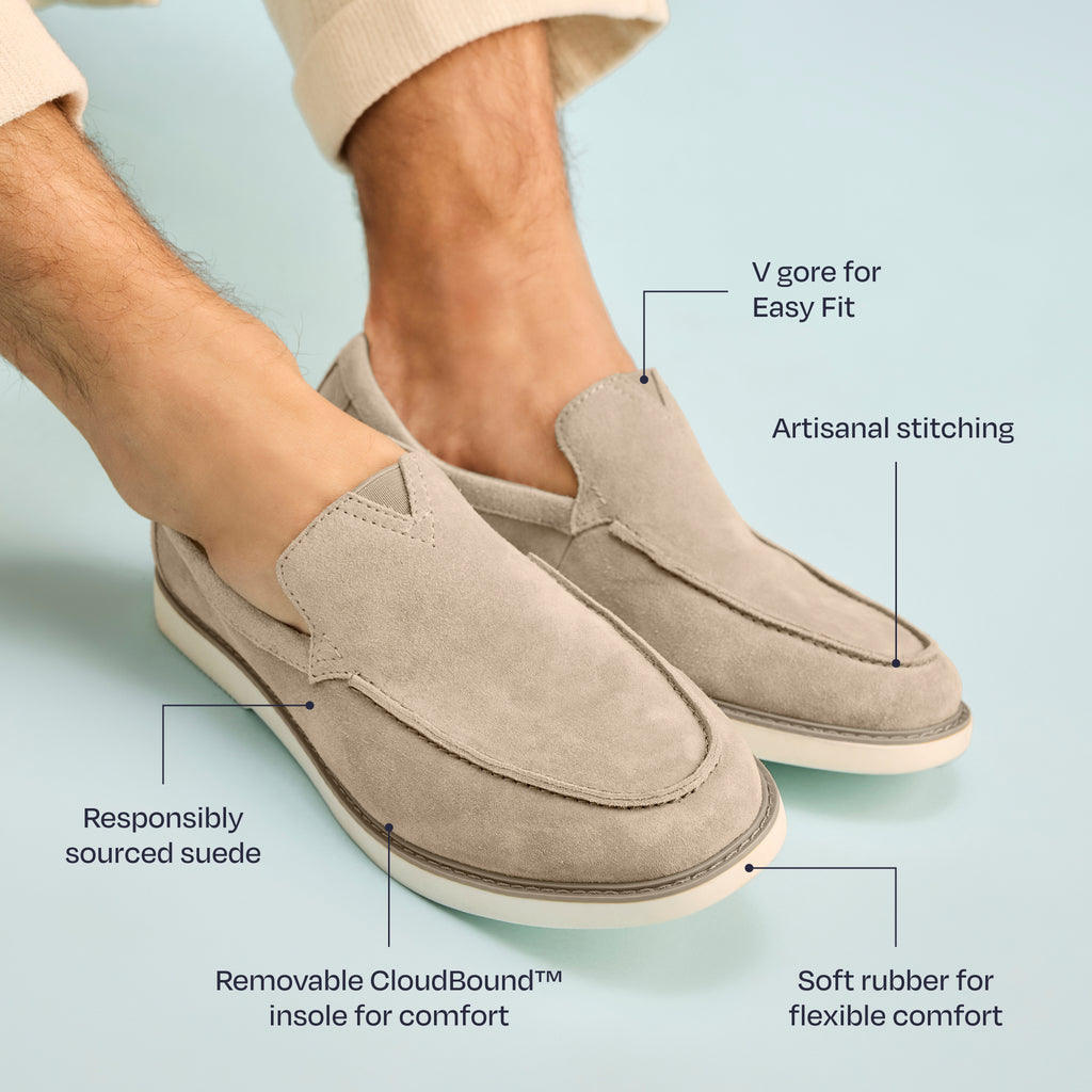 Marcos Loafer - Dune Grey Washed Suede