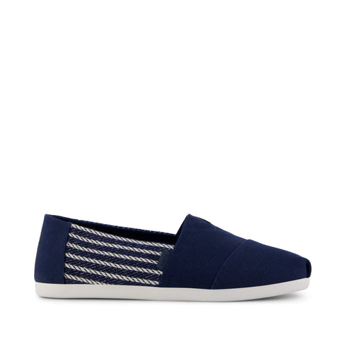 Alpargata Classic - Navy Stripes Side View