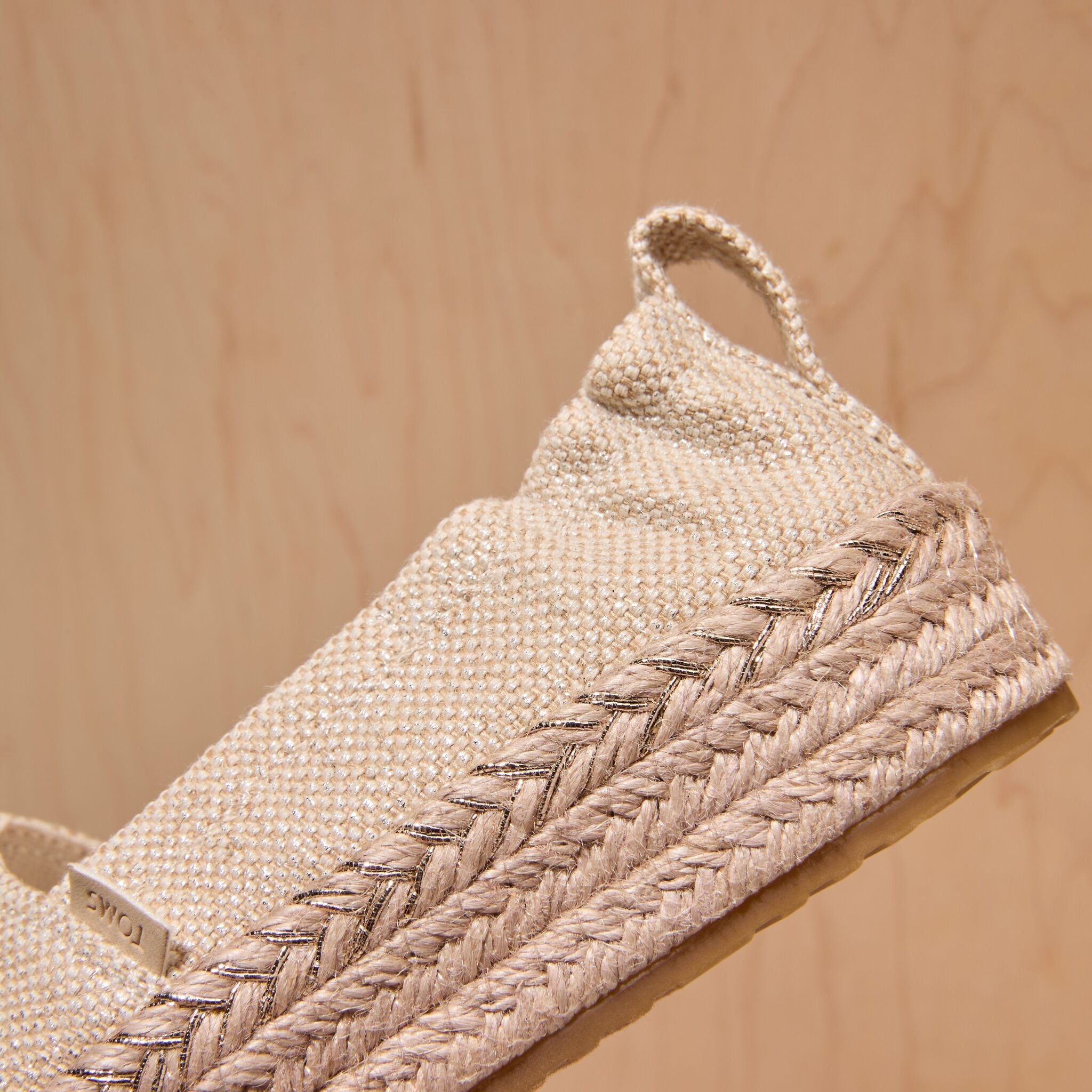 Up close detail image of the Valencia espadrille