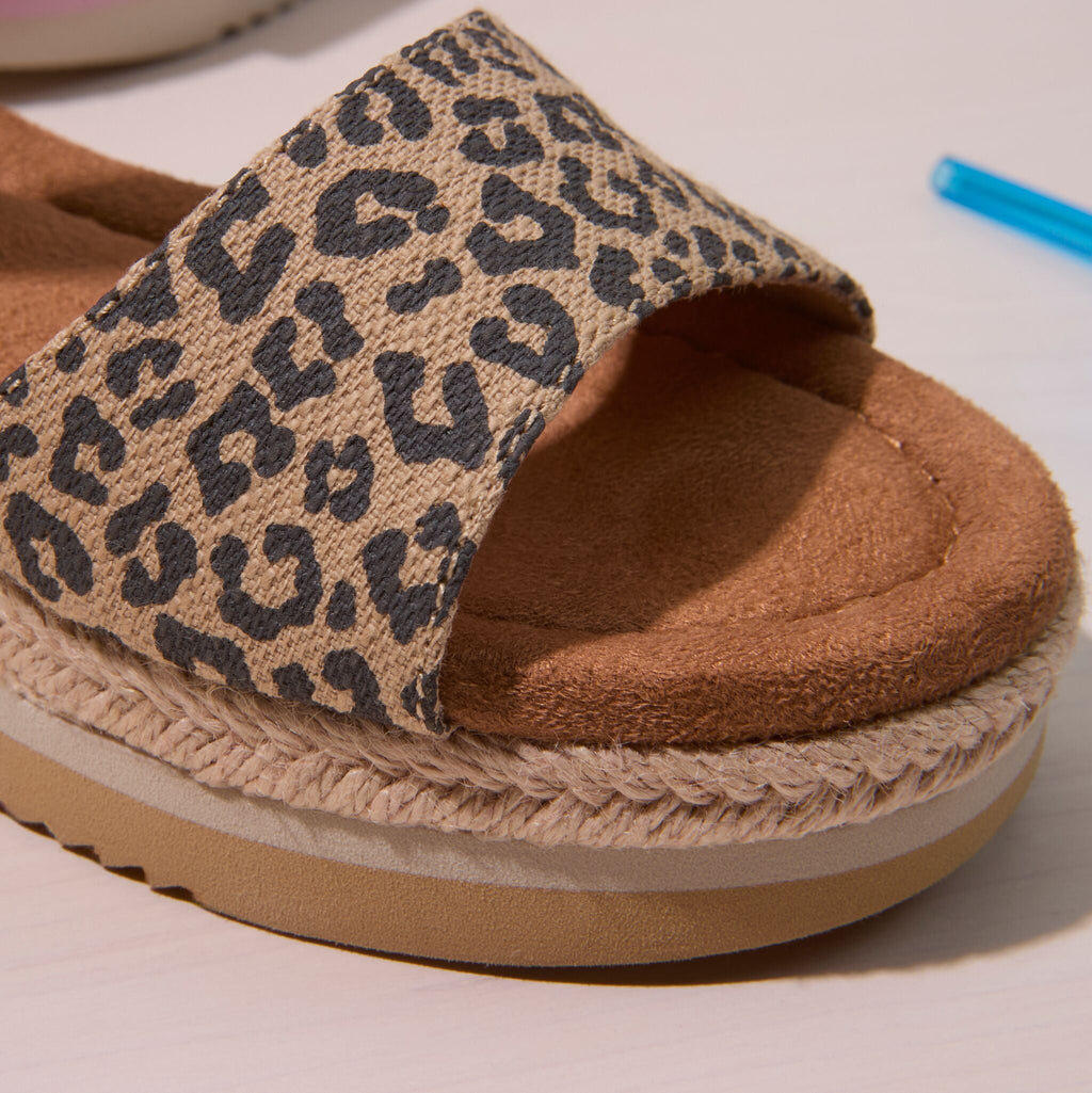 Diana Wedge Sandal - Beige Leopard Print for Youth