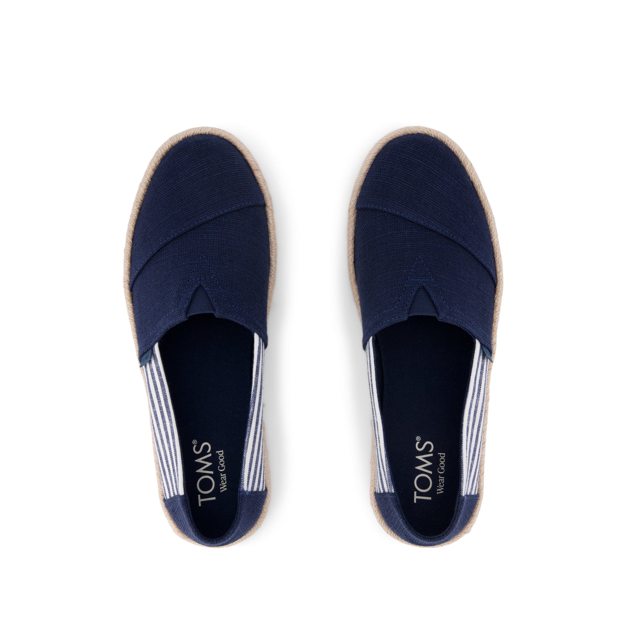 Alpargata Rope 2.0 Espadrille - Navy Blue Heritage Canvas Woven Stripe Top View