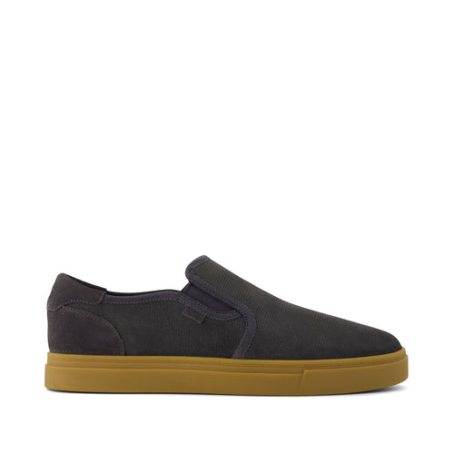 Baja Slip On Sneaker - Forged Iron Suede Side View