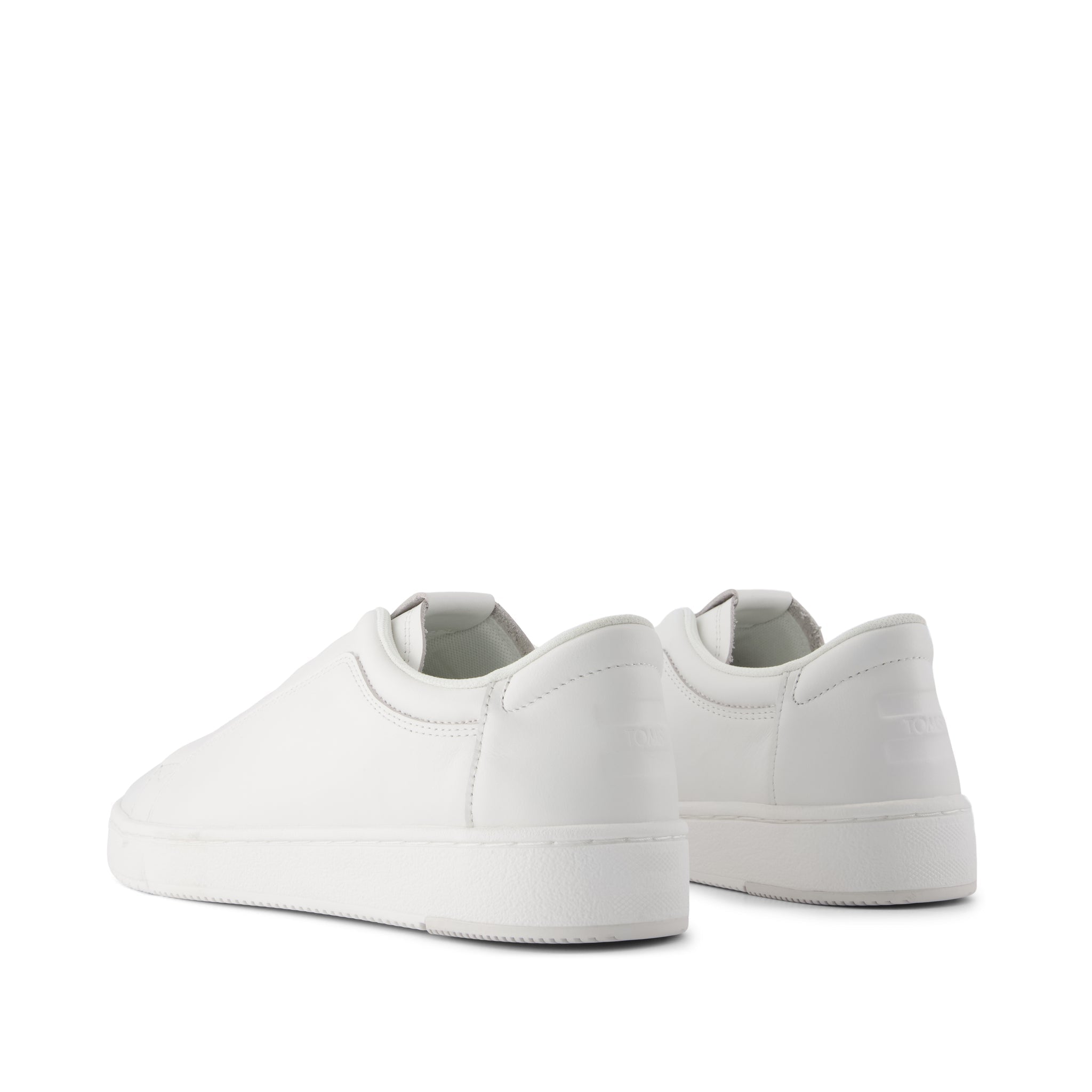 TRVL Lite Miles Lace-Up Sneaker - Water Resistant White Leather Back View