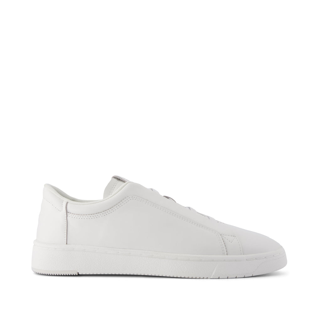 TRVL Lite Miles Lace-Up Sneaker - Water Resistant White Leather Side View