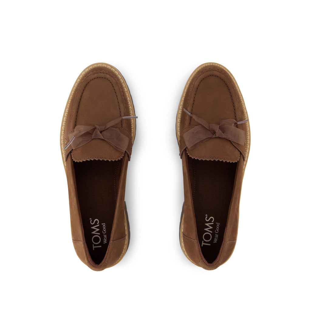 Cara Bow Loafer - Hot Cocoa Leather Top View