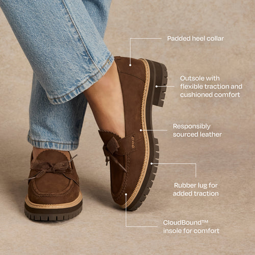 Cara Bow Loafer - Hot Cocoa Brown Leather