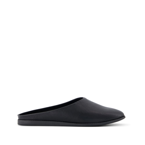 Amelia Mule - Black Faux Leather Side View