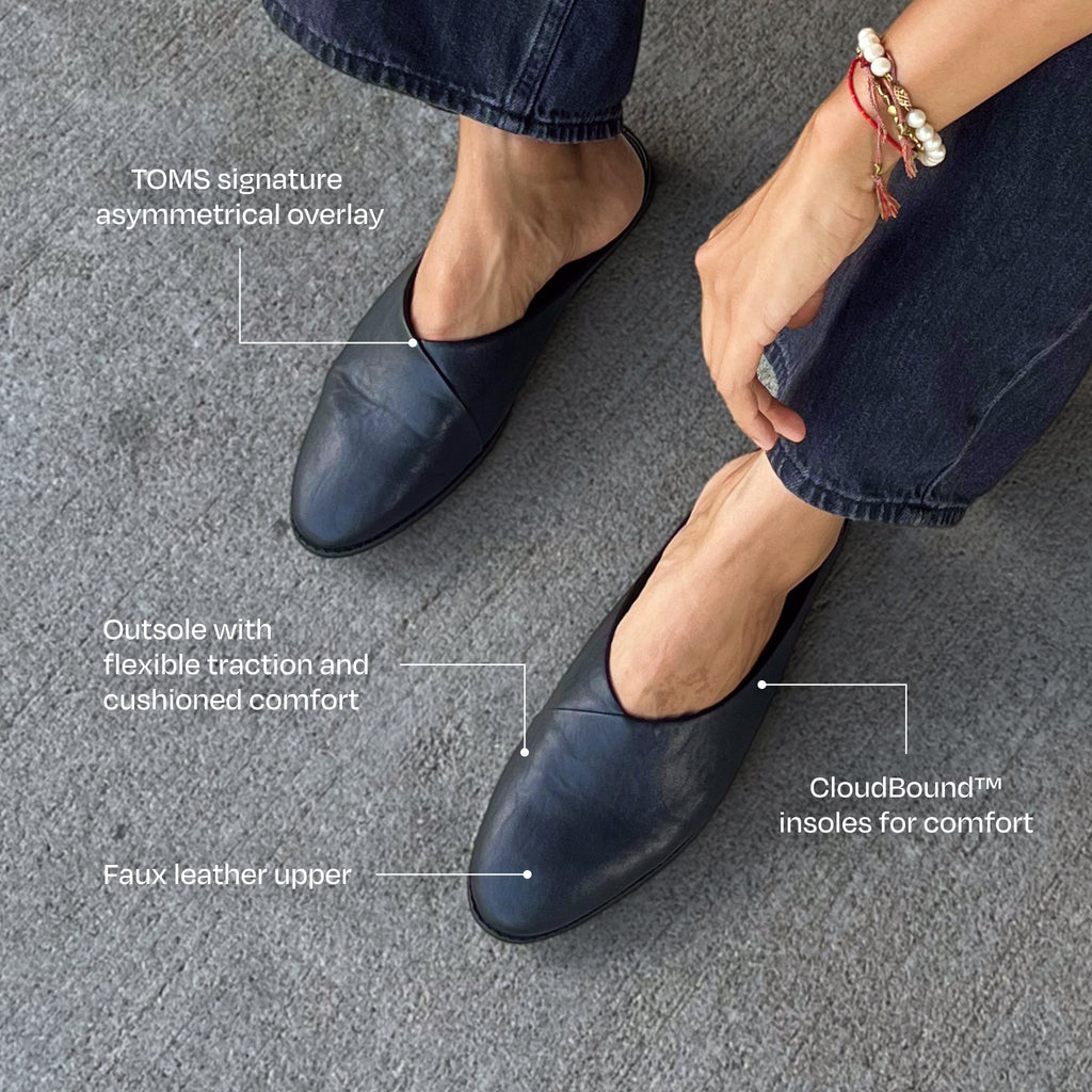 Amelia Mule - Black Tumbled PU