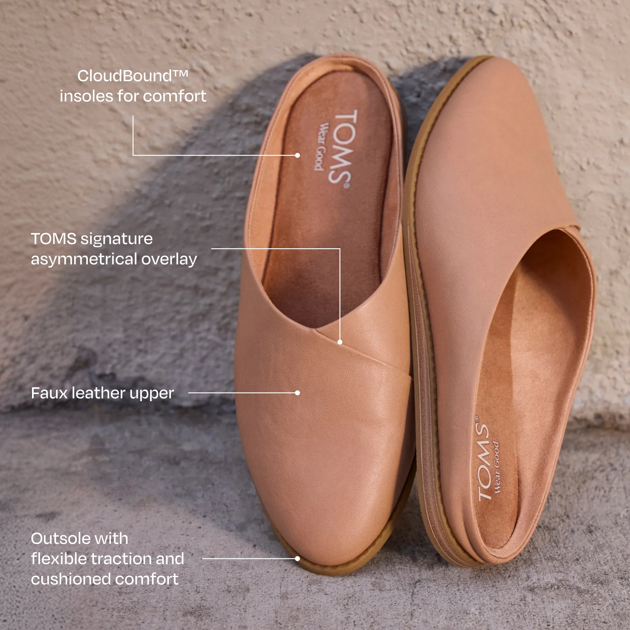 Amelia Mule - Honey Brown Tumbled PU