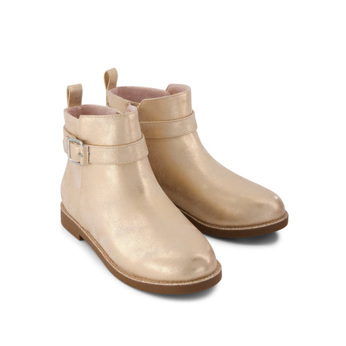 Mia Kids Boot - Seashell Metallic Faux Leather Front View