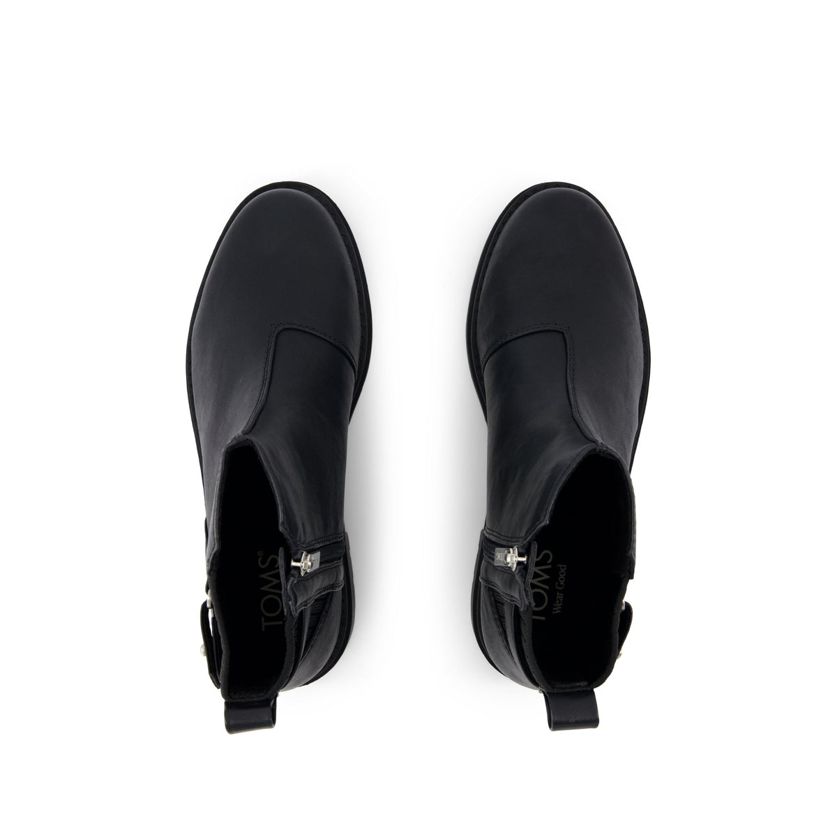 Astrid Boot - Water Repellent Black Faux Leather Top View