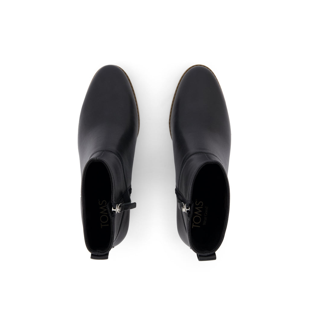 Elia Ankle Boot - Water Resistant Black Leather Top View