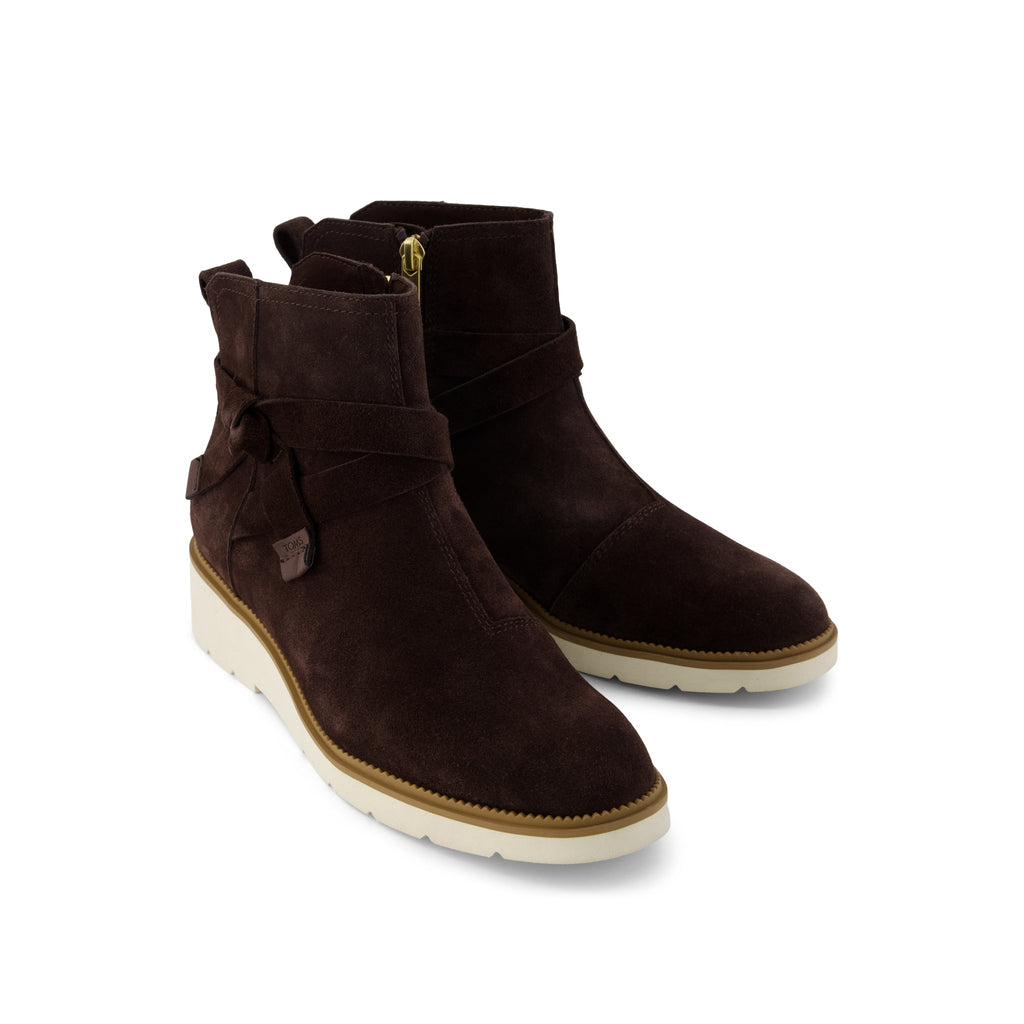 Marlow Boot - Water Repellent Chocolate Brown Suede Front View