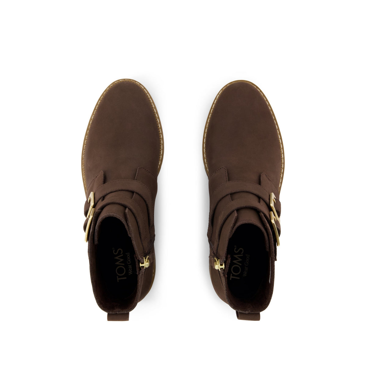 Simone Ankle Boot - Water Resistant Chocolate Brown Nubuck Leather Top View