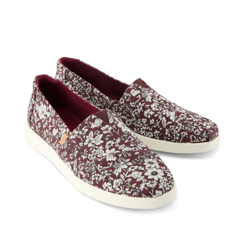 Alpargata Plus - Burgundy Floral Print Front View
