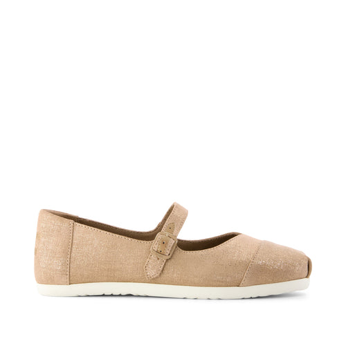 Alpargata Mary Jane - Bronze Metallic Crosshatch Suede Side View