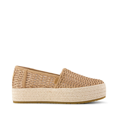 Valencia Platform Espadrille - Bronze Deco Basket Weave Side View