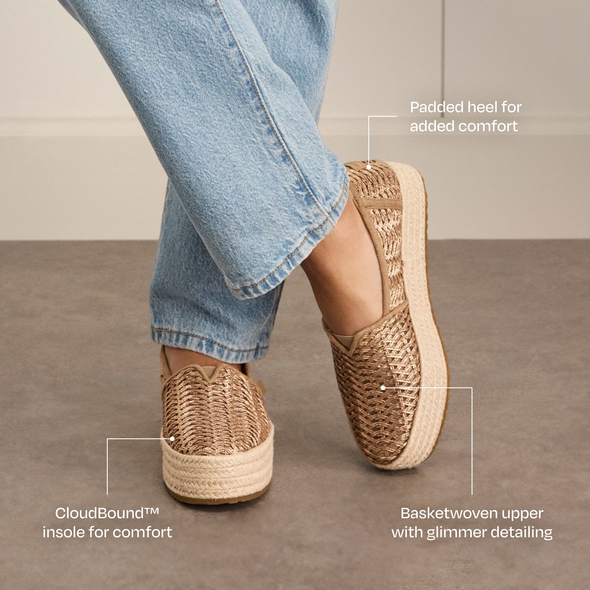 Valencia Platform Espadrille - Bronze Natural Deco Basketweave