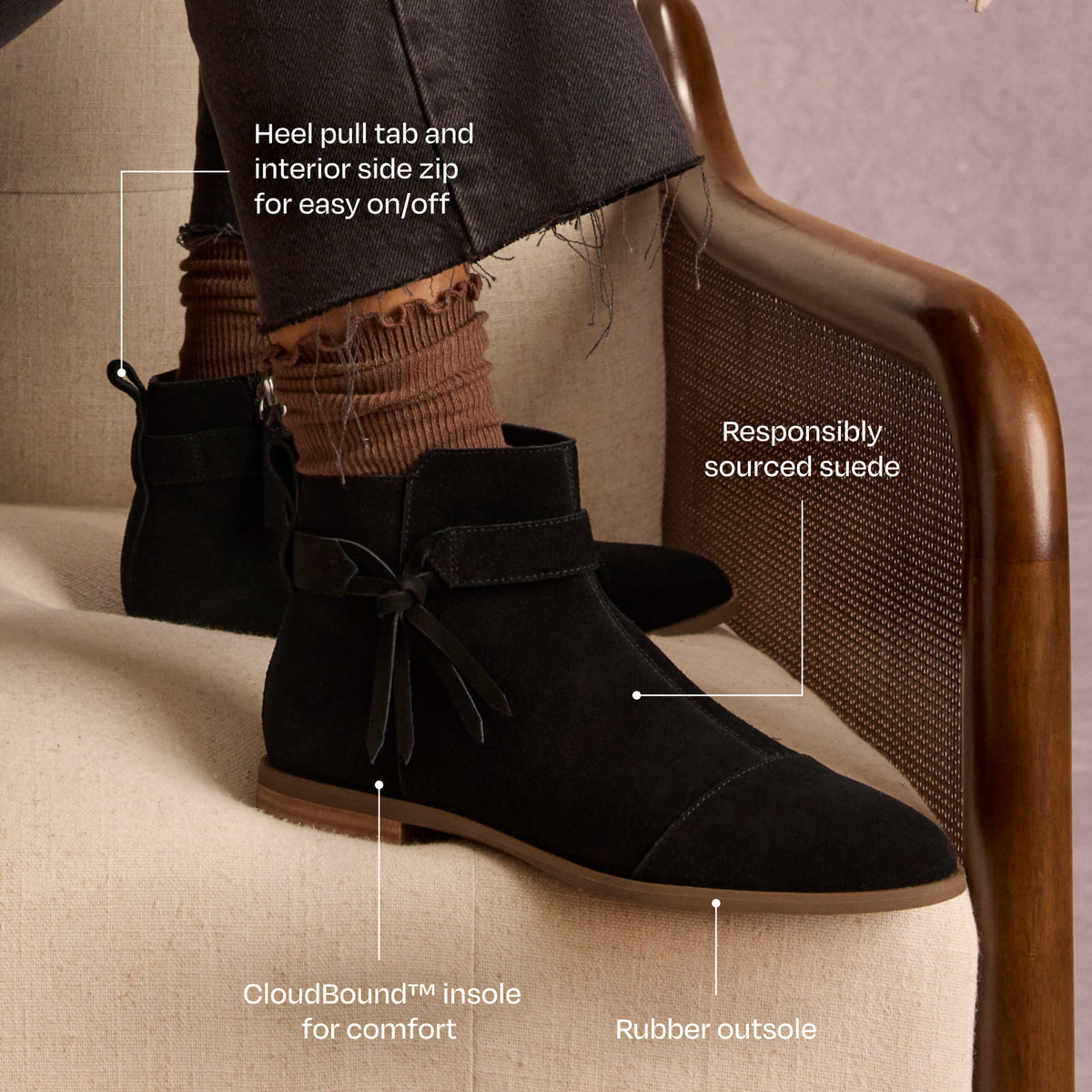 Stacey Boot - Black Suede