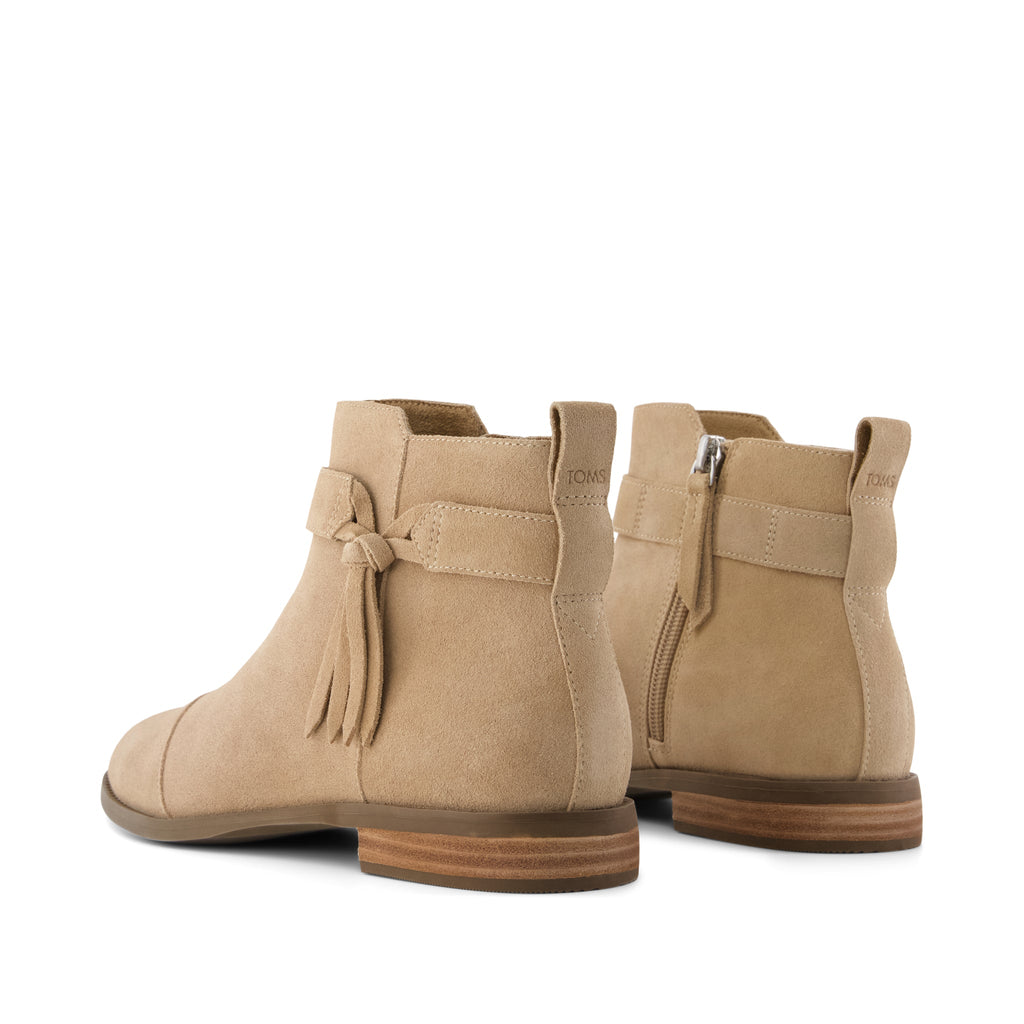 Stacey Ankle Bootie - Taupe Suede Back View
