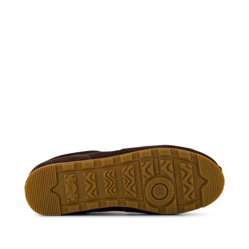 TRVL LITE Palisade Sneaker - Water Repellent Chocolate Brown Suede Bottom Sole View
