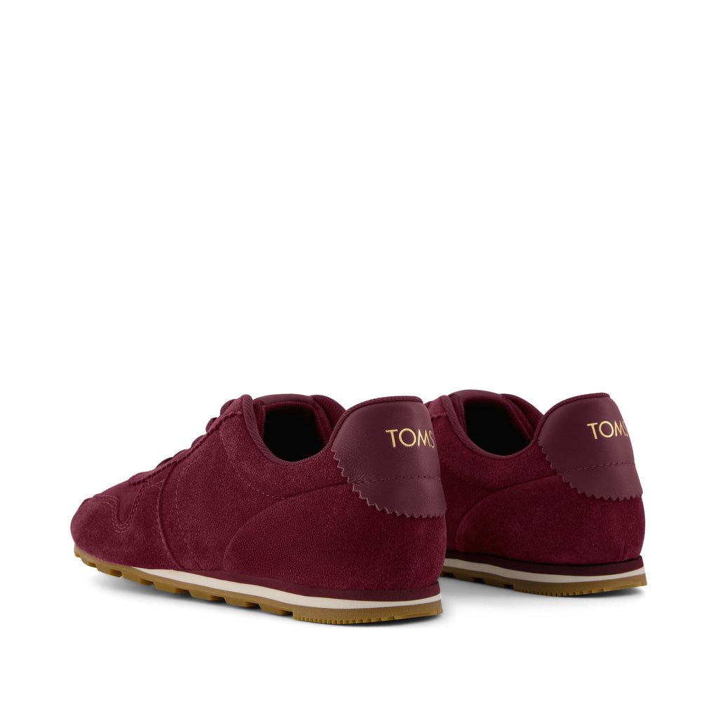TRVL LITE Palisade Sneaker - Water Repellent Dark Burgundy Red Suede Back View