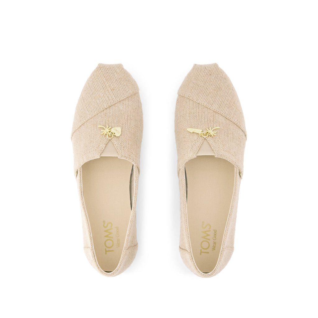 Alpargata Classic - Naural Undyed Heritage Canvas w/ Toms Charm Top View