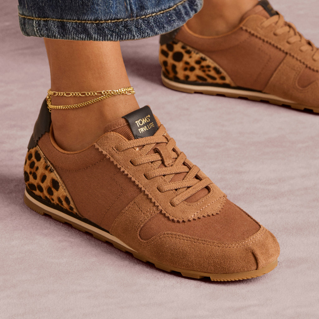 TRVL LITE Palisade Trainer - Water Repellent Brown Sugar Vintage Twill and Suede