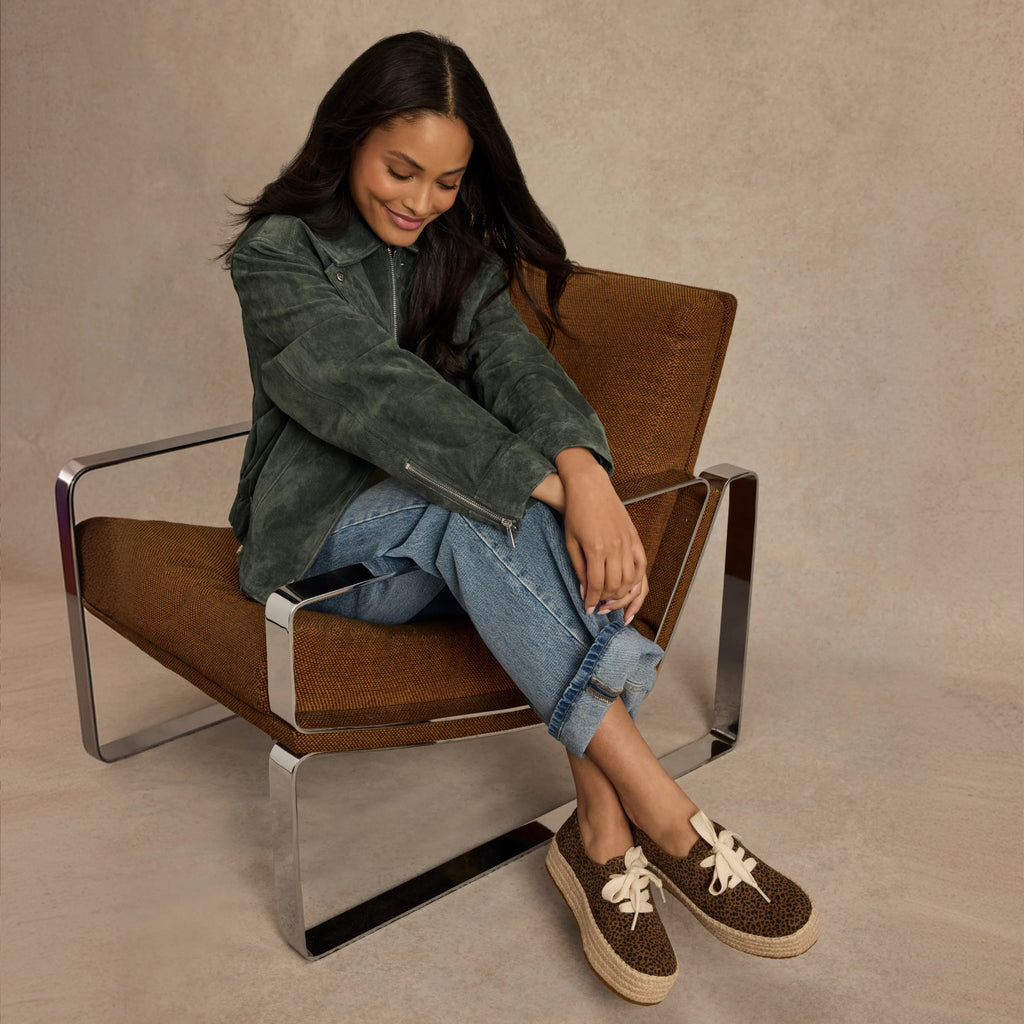 Valencia Lace-Up Platform Espadrille - Toffee Brown Micro Leopard Print