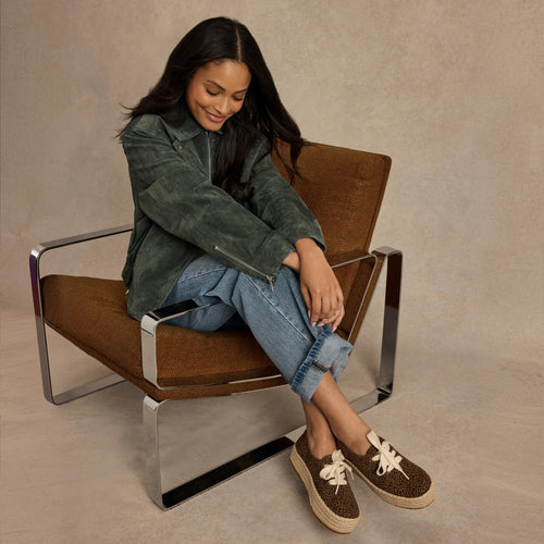Valencia Lace-Up Platform Espadrille - Toffee Brown Micro Leopard Print