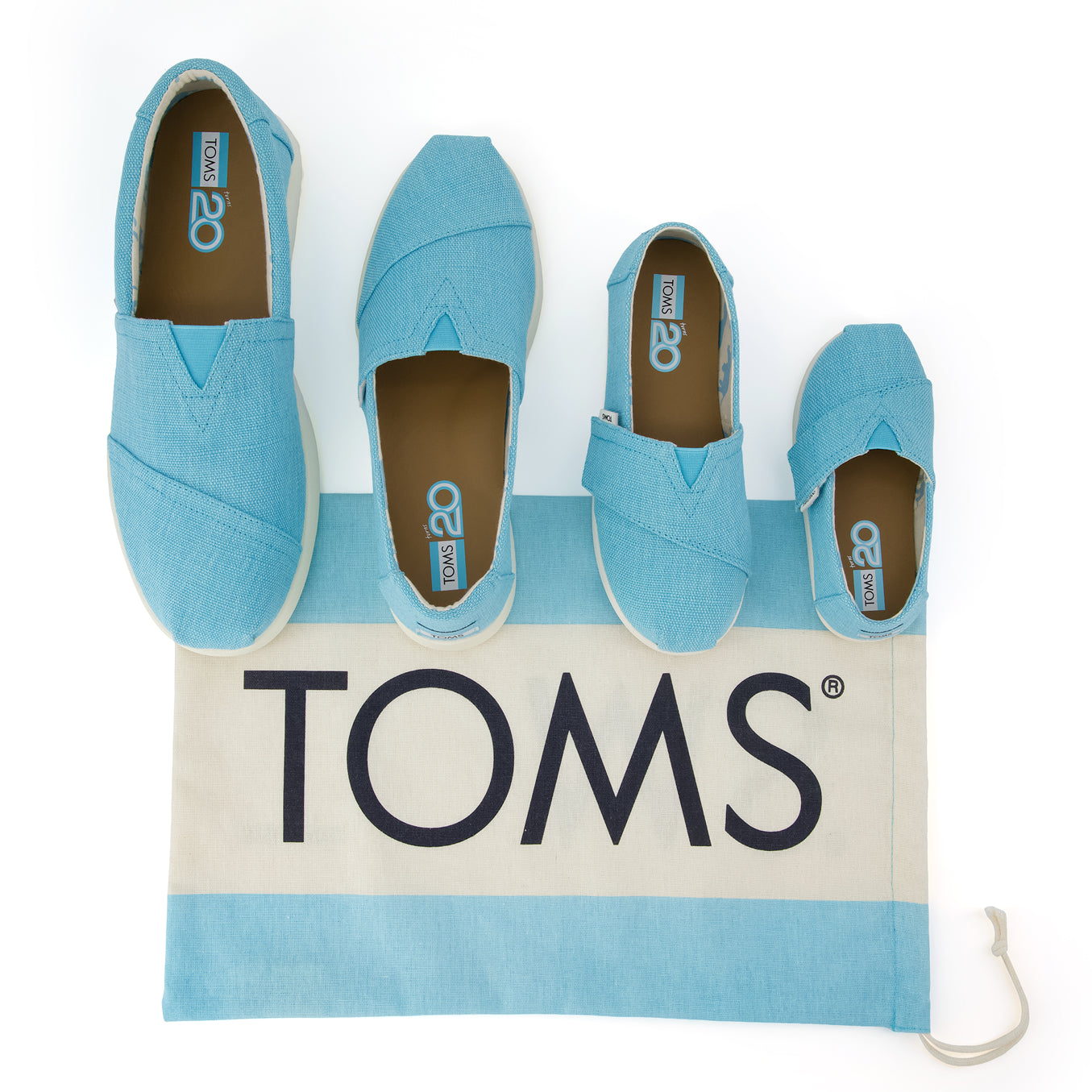 Alpargata  - TOMS Cerulean Blue Heritage Canvas for Toddlers