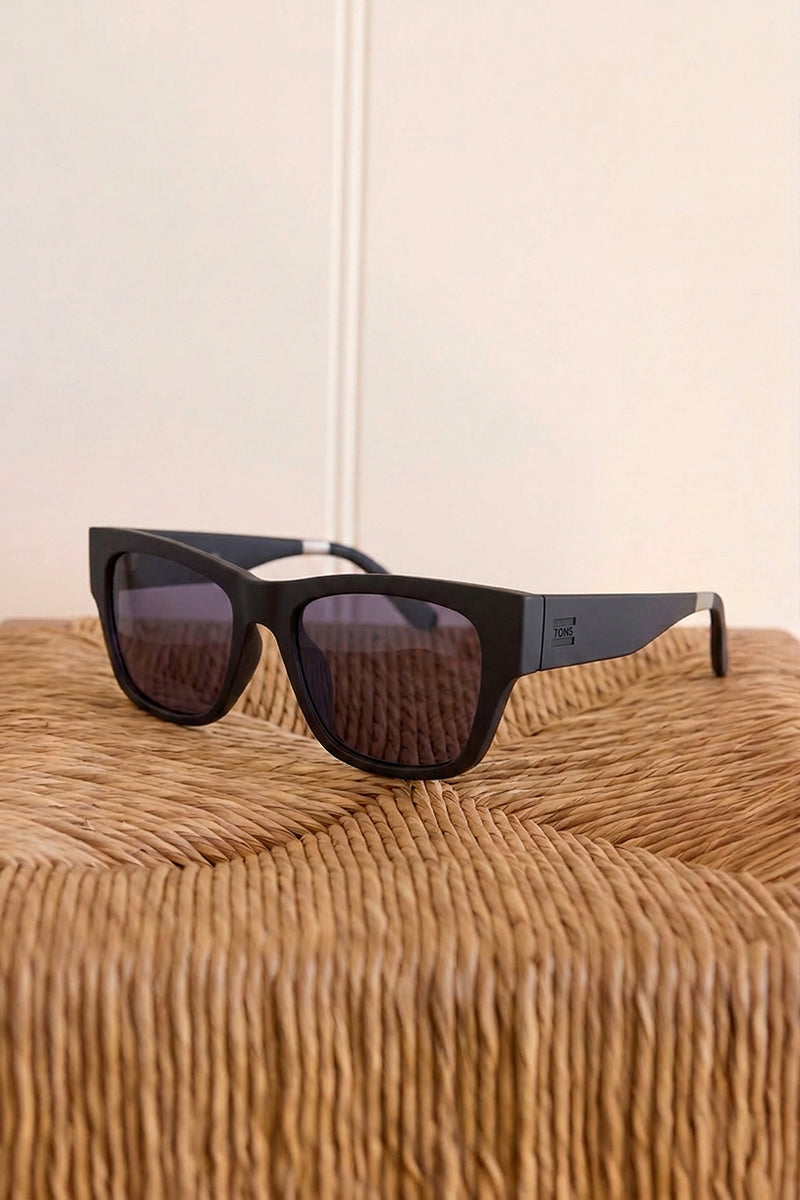 TOMS Devon Traveler Sunglasses in Matte Dark Grey Polar