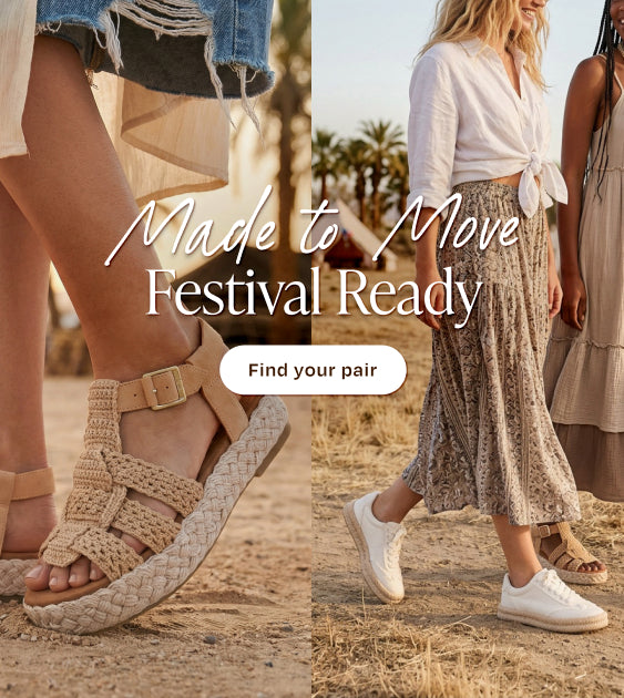 Jac in natural crochet & Jesse espadrille in white on model