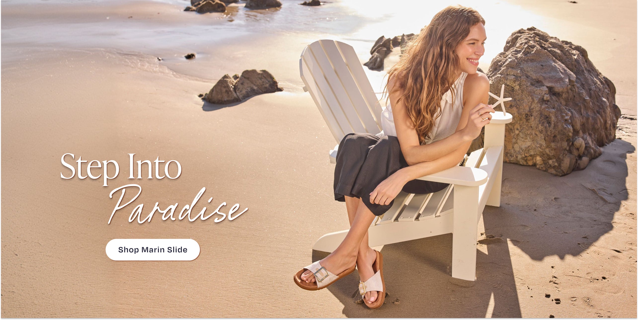 Marin Slide Sandal on model