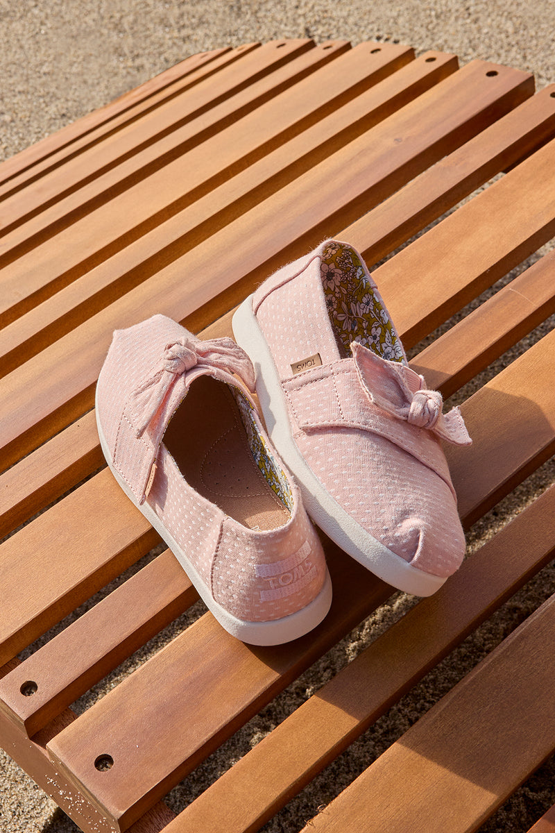 Alpargata Bloom Pink Chambray Dot Bow for Youth