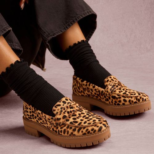 Cara Loafer - Brown Sugar Leopard Print Hair Leather